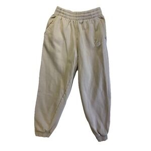Nike‎ Cuffed Sweat Pants Teens Youth Size Large 12-14 Cream Colored Small Stain